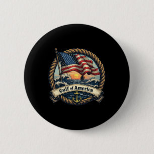 Gulf Of United States Of America Vintage Usa Nauti 6 Cm Round Badge