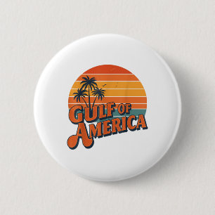 Gulf Of Us America 2025 American Flag Mexico Retro 6 Cm Round Badge