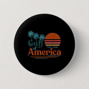 Gulf Of Us America 2025 American Flag Mexico Retro 6 Cm Round Badge