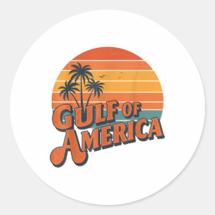 Gulf Of Us America 2025 American Flag Mexico Retro Classic Round Sticker