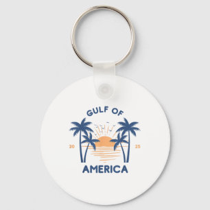 Gulf Of Us America 2025 American Flag Mexico Retro Key Ring