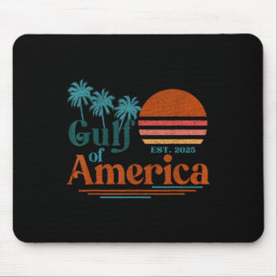 Gulf Of Us America 2025 American Flag Mexico Retro Mouse Pad
