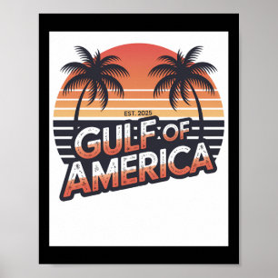 Gulf Of Us America 2025 Retro American Flag Mexico Poster