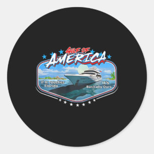Gulf Of Us America- Beach Florida Summer Vacation Classic Round Sticker