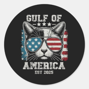 Gulf Of Us America Cat Usa Flag - Gulf Of Mexico 2 Classic Round Sticker