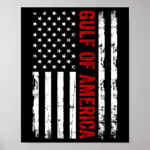 Gulf Of Us America Est 2025 American Flag Patrioti Poster