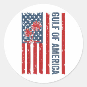 Gulf Of Us America Est 2025 Funny Gulf Of Usa Amer Classic Round Sticker