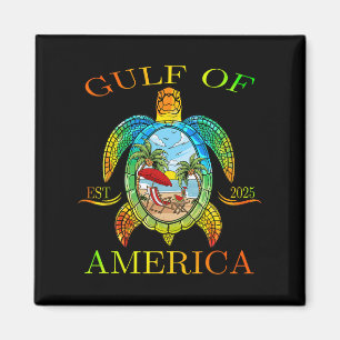 Gulf Of Us America Est 2025 Funny Turtle Magnet
