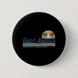 Gulf Of Us America Est 2025 Retro Vintage Beach 11 6 Cm Round Badge