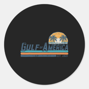 Gulf Of Us America Est 2025 Retro Vintage Beach 11 Classic Round Sticker