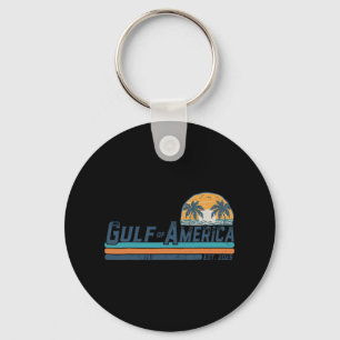 Gulf Of Us America Est 2025 Retro Vintage Beach 11 Key Ring