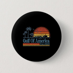 Gulf Of Us America Est 2025 Retro Vintage Beach 1 6 Cm Round Badge
