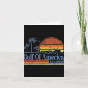 Gulf Of Us America Est 2025 Retro Vintage Beach 1  Card