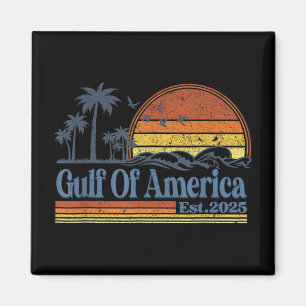 Gulf Of Us America Est 2025 Retro Vintage Beach 1  Magnet