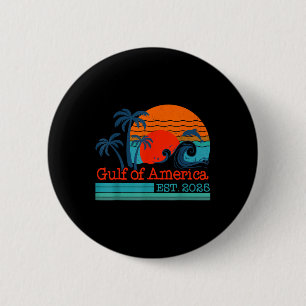 Gulf Of Us America Est 2025 Retro Vintage Beach  6 Cm Round Badge
