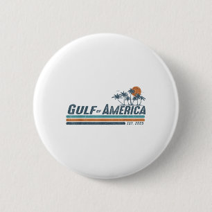 Gulf Of Us America Est 2025 Retro Vintage Beach 6 Cm Round Badge