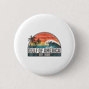Gulf Of Us America Est 2025 Retro Vintage Beach _7 6 Cm Round Badge