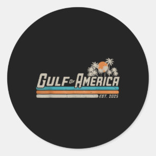 Gulf Of Us America Est 2025 Retro Vintage Beach 7 Classic Round Sticker