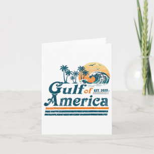 Gulf Of Us America Est 2025 Retro Vintage Beach Card