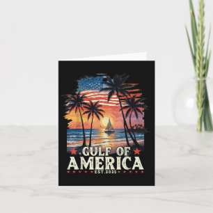 Gulf Of Us America Est 2025 Retro Vintage Beach  Card