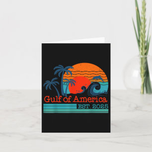 Gulf Of Us America Est 2025 Retro Vintage Beach Card