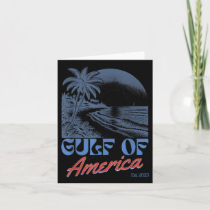 Gulf Of Us America Est 2025 Retro Vintage Beach  Card