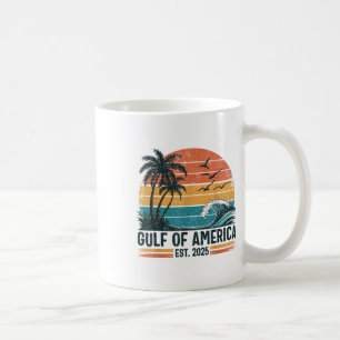 Gulf Of Us America Est 2025 Retro Vintage Beach  Coffee Mug