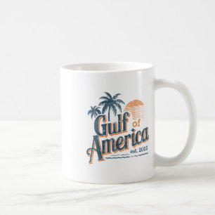 Gulf Of Us America Est 2025 Retro Vintage Beach Coffee Mug