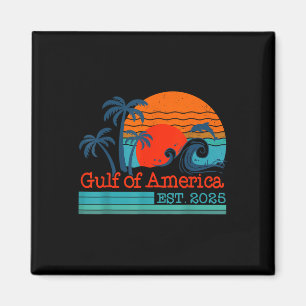 Gulf Of Us America Est 2025 Retro Vintage Beach  Magnet