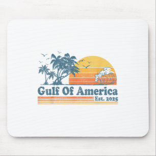 Gulf Of Us America Est 2025 Retro Vintage Beach Me Mouse Pad
