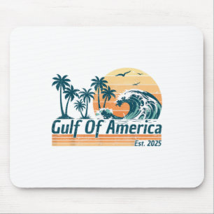 Gulf Of Us America Est 2025 Retro Vintage Beach Mouse Pad