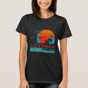 Gulf Of Us America Est 2025 Retro Vintage Beach  T-Shirt