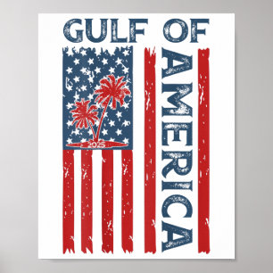 Gulf Of Us America Est 2025 Usa American Flag (on  Poster
