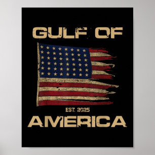 Gulf Of Us America Est Since 2025 Us Flag New Gulf Poster