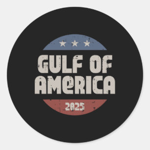 Gulf Of Usa America 2025 Patriot Men Women Kids  Classic Round Sticker