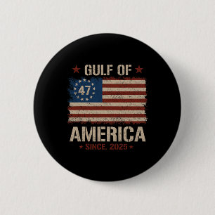 Gulf Of Usa America Est 2025 47th American Flag Gu 6 Cm Round Badge