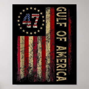Gulf Of Usa America Est 2025 47th American Flag Me Poster