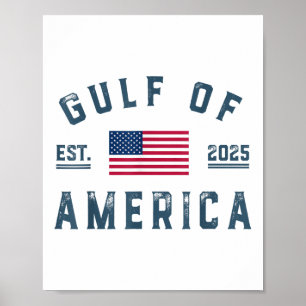 Gulf Of Usa America Est 2025 American Flag Gulf Of Poster