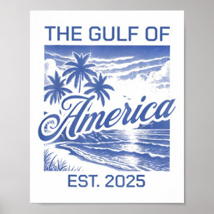 Gulf Of Usa America Est 2025 American Flag Gulf Of Poster