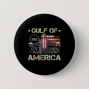 Gulf Of Usa America Est 2025 American Flag Trump F 6 Cm Round Badge