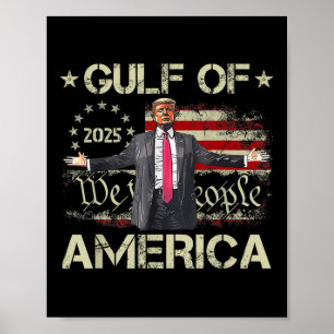Gulf Of Usa America Est 2025 American Flag Trump Poster