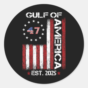 Gulf Of Usa America Est 2025  Classic Round Sticker