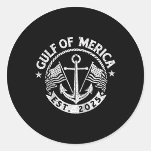 Gulf Of Usa America Est. 2025 Funny Gulf Of Mexico Classic Round Sticker