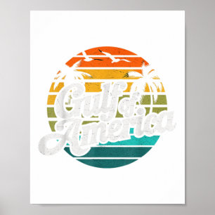 Gulf Of Usa America Est 2025 Retro American Gulf U Poster