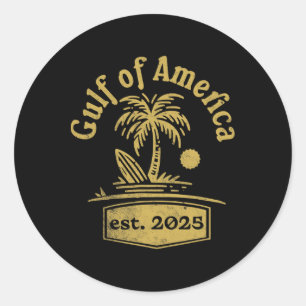 Gulf Of Usa America Est 2025 Retro Gulf Of Us Amer Classic Round Sticker