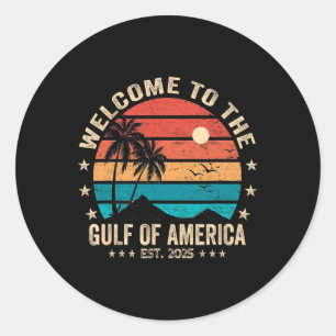 Gulf Of Usa America Est 2025 Retro Vintage America Classic Round Sticker