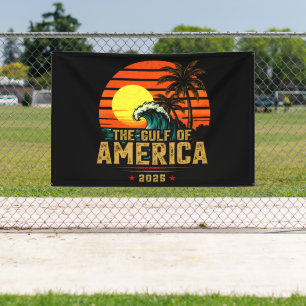 Gulf of USA America Est 2025 Retro Vintage Banner