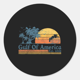 Gulf Of Usa America Est 2025 Retro Vintage Beach 2 Classic Round Sticker