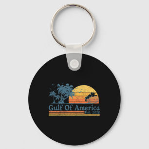 Gulf Of Usa America Est 2025 Retro Vintage Beach 2 Key Ring