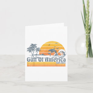 Gulf Of Usa America Est 2025 Retro Vintage Beach D Card